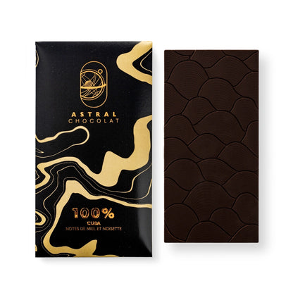 Chocolat noir intense, chocolat noir 100%, chocolat noir cuba, masse cacao, artisanal, astral chocolat