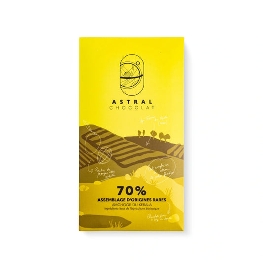 Chocolat noir 70%, amchoor du Kerala,  chocolat inde, épices, chocolat épices, chocolat aphrodisiaque, chocolat à offrir, astral chocolat