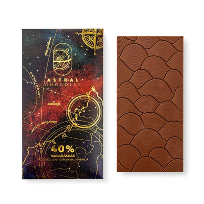 chocolat Madagascar, chocolat lait 40% origine Madagascar, chocolats du monde entier, astral chocolat, chocolat au lait fin