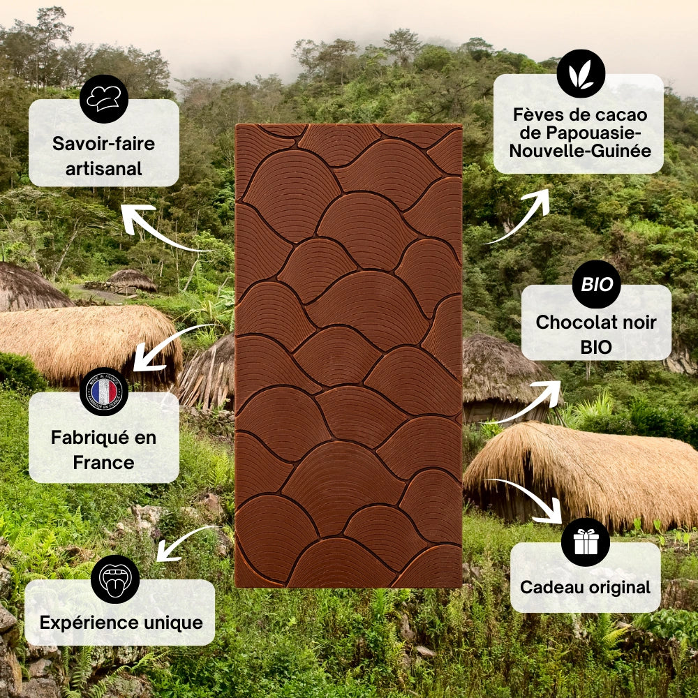 chocolat au lait 36% Papouasie Nouvelle-Guinée, chocolat au lait Asie, chocolat asiatique, chocolat au lait de dégustation, chocolats du monde entier, astral chocolat