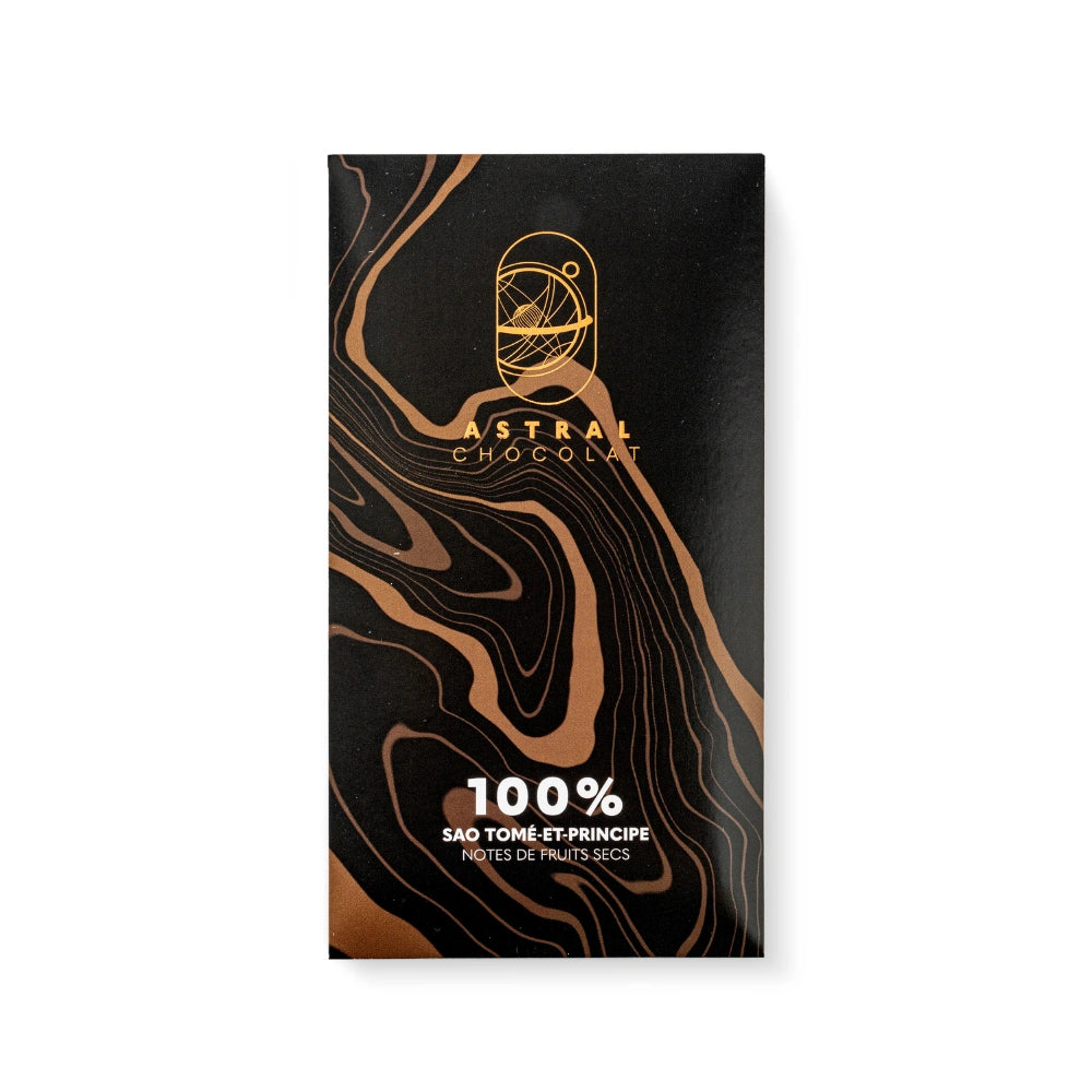 Chocolat noir intense, chocolat noir 100%, chocolat noir Sao Tomé, masse cacao, artisanal, astral chocolat